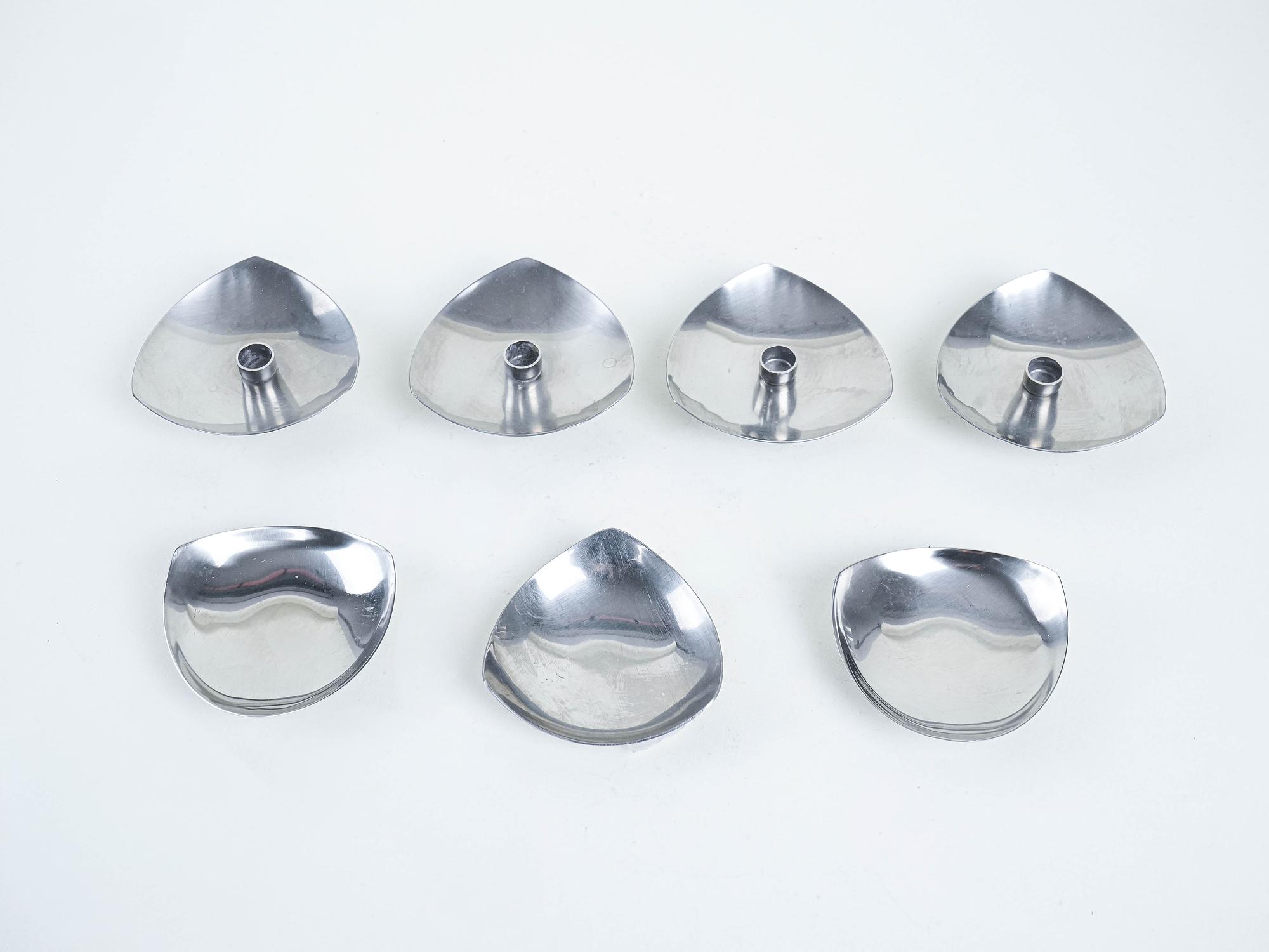 Set of steel candlesticks 1970s 3