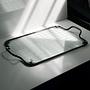 Vintage Tablett Metall Glas 1980er Jahre 0