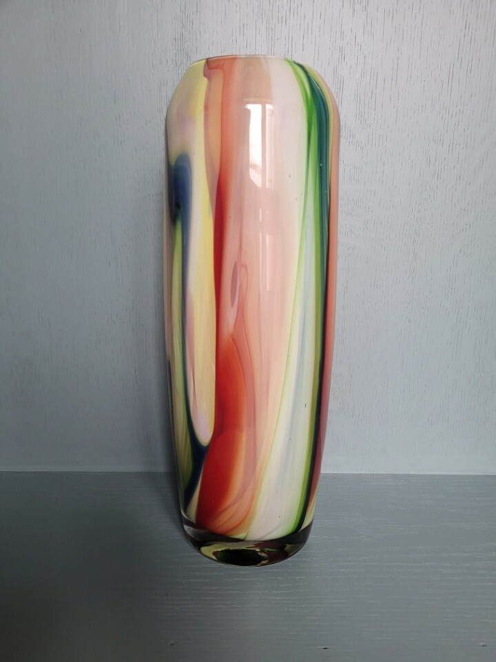 Vintage Vase Glas Mehrfarbig 3