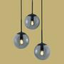 3-light pendant lamp Aluminum Black 0