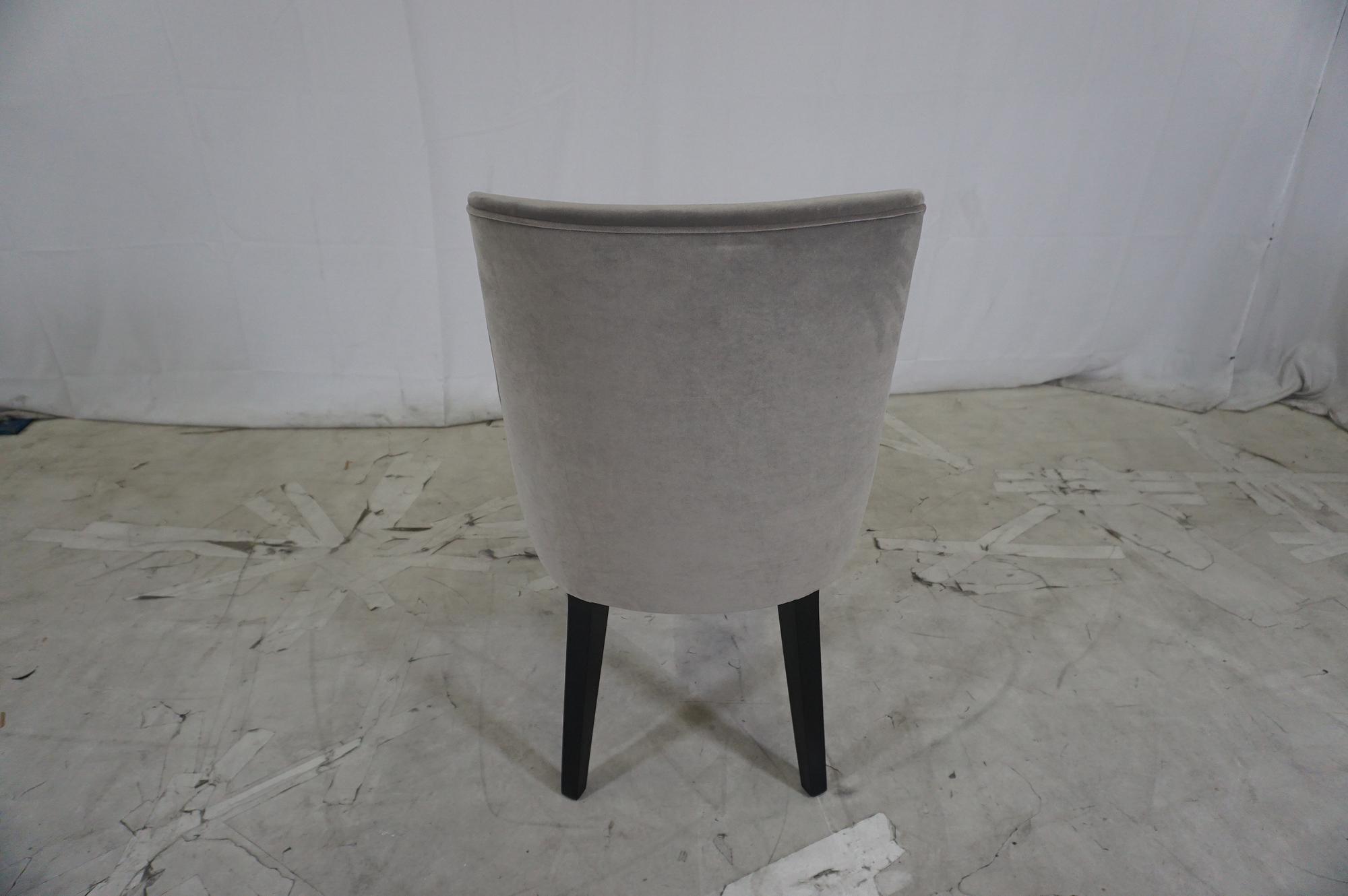 3x Esszimmerstuhl Holz Samt Grau Silber  5