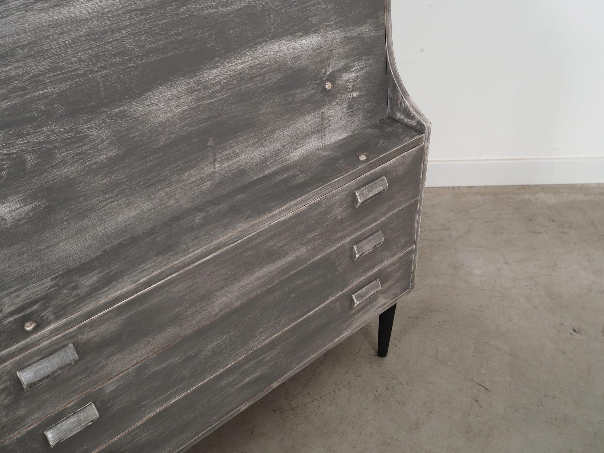 Sekretär Holz Grau 1960er Jahre 12