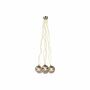 Pendant lamp 7-light glass metal gold 2