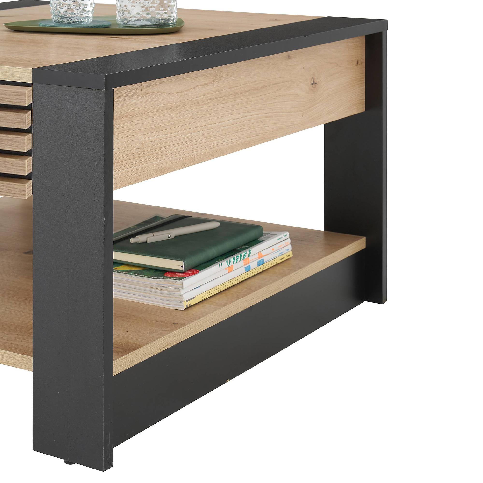 Krukah Typ B Couchtisch Eiche Graphit 3