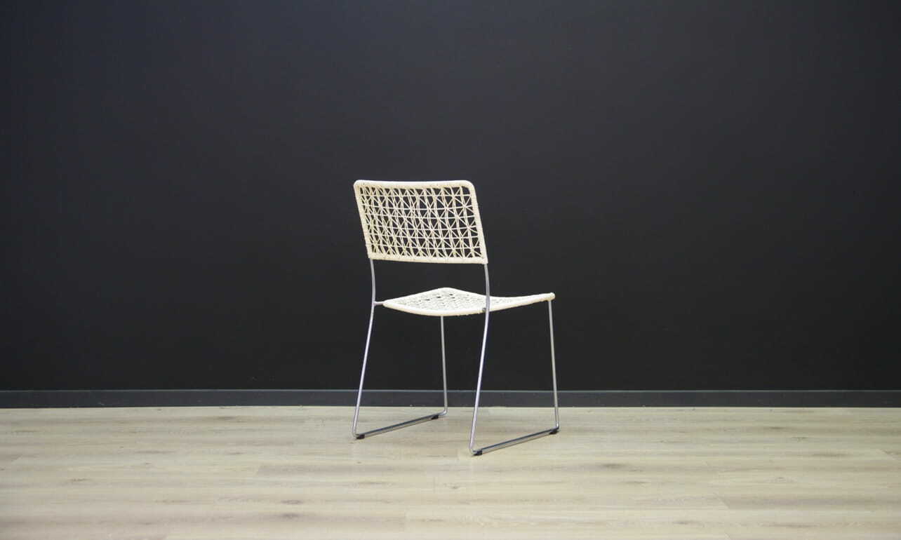 2x Vintage chair metal white 1960s 7