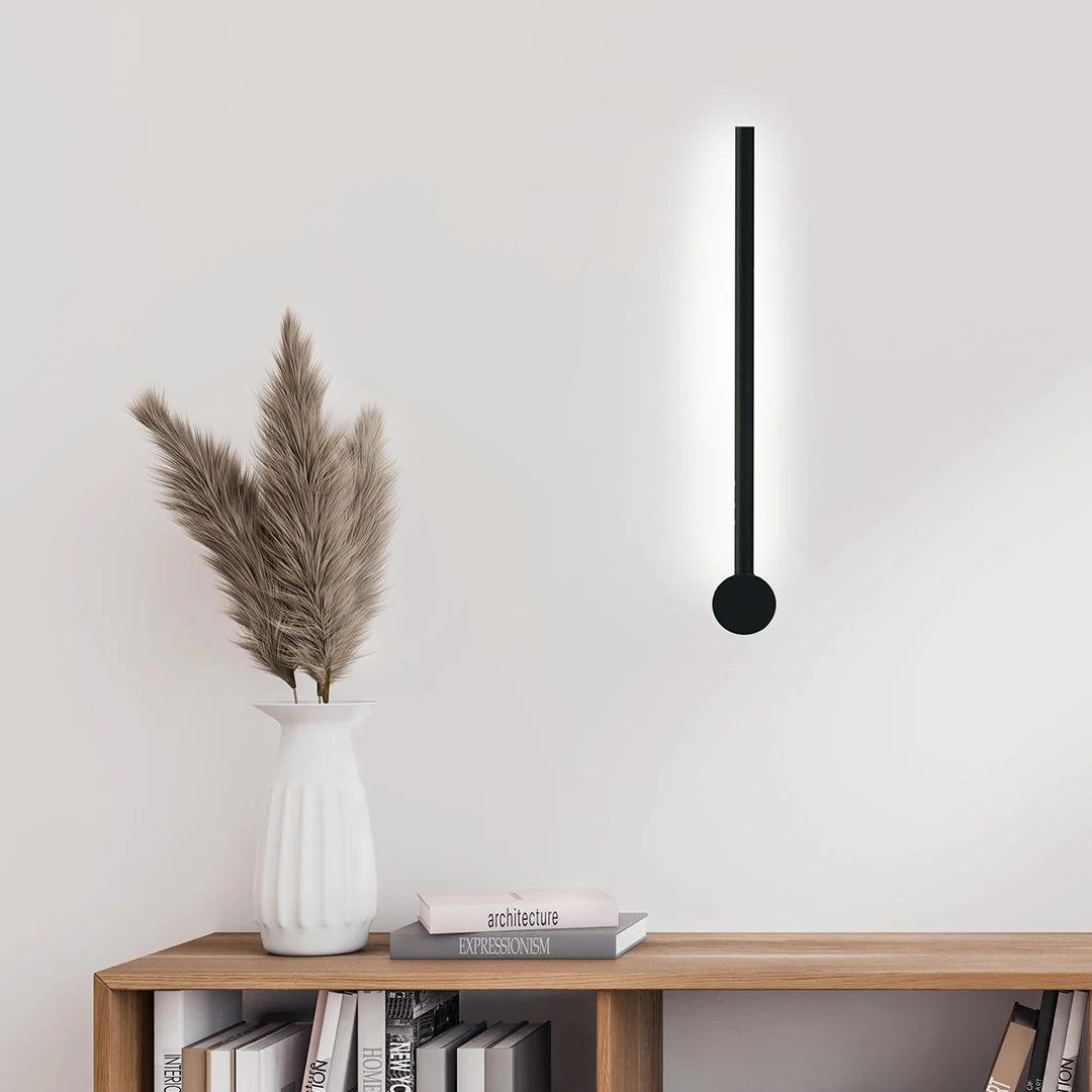 2x Minimalistische LED Wandleuchte PERSEIS Small Schwarz 0