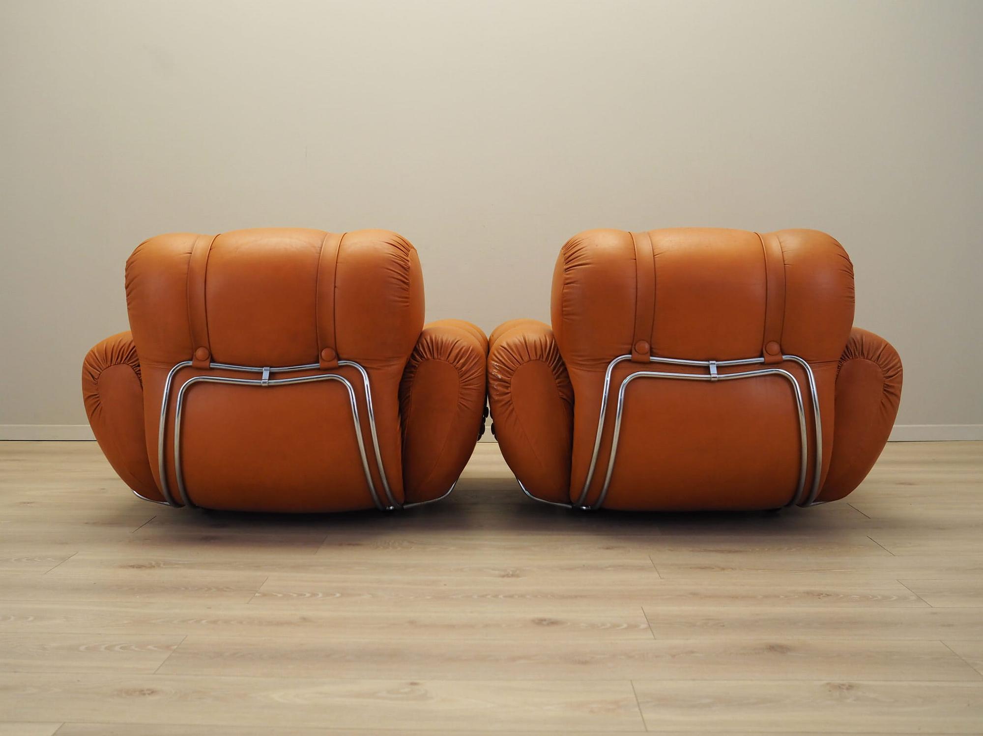 2x Space Age Armchair Orange 1960s 6