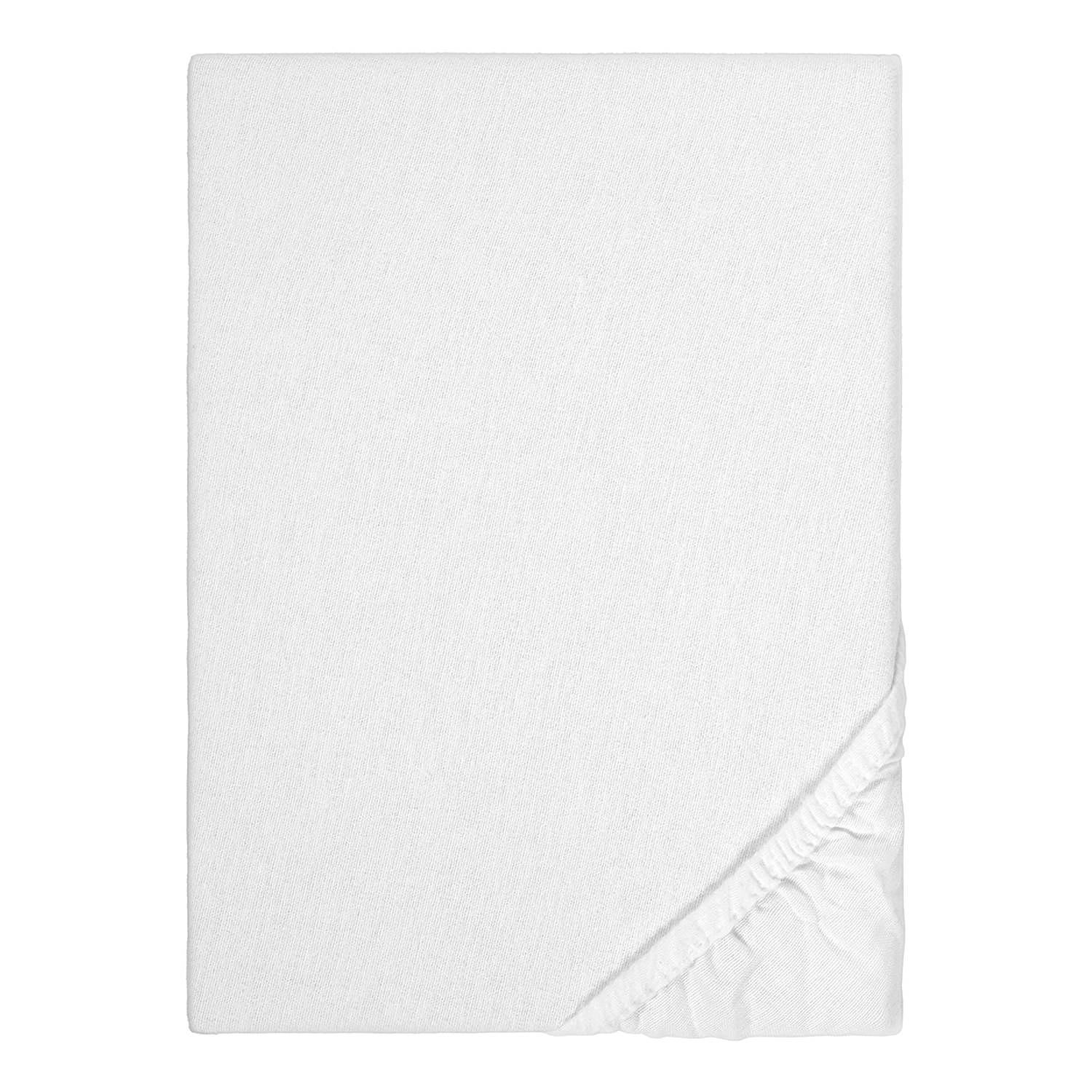 Feinbiber Spannbetttuch Baumwolle Weiß 140-160x200cm 1