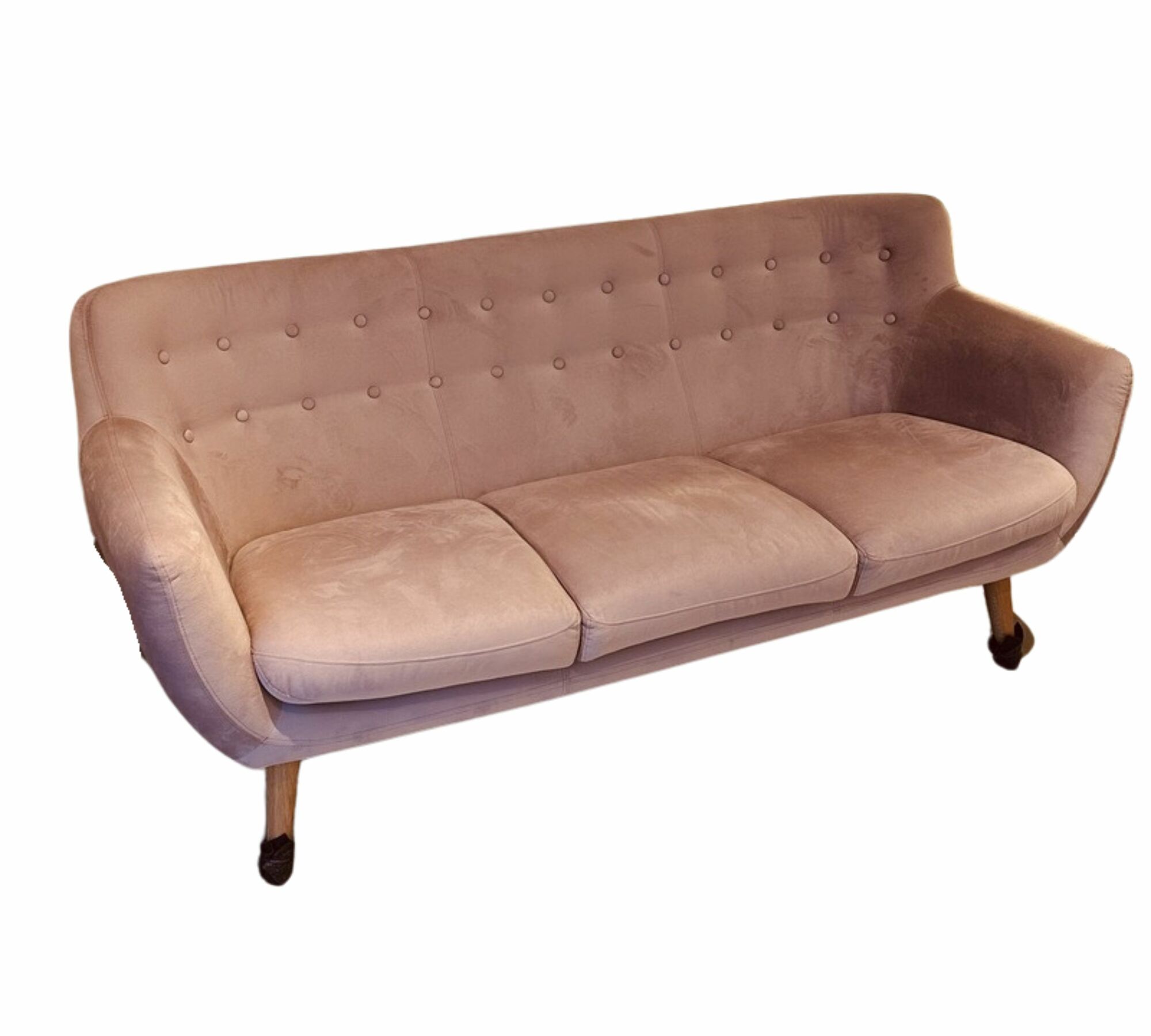 Anne Sofa 3-Sitzer Velour Lux Vintage Rosa 0