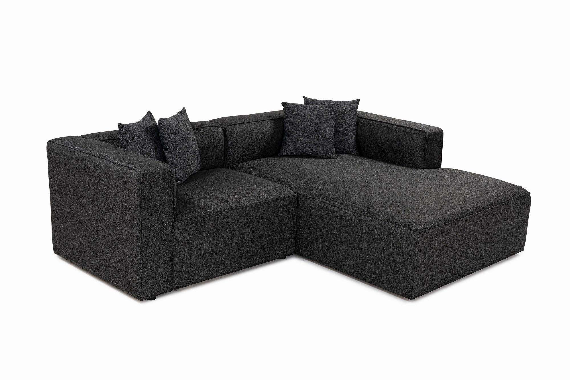 Mora Ecksofa Links Schwarzgrau 0