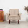Vintage Stuhl Teakholz Textil Grau 1970er Jahre  1