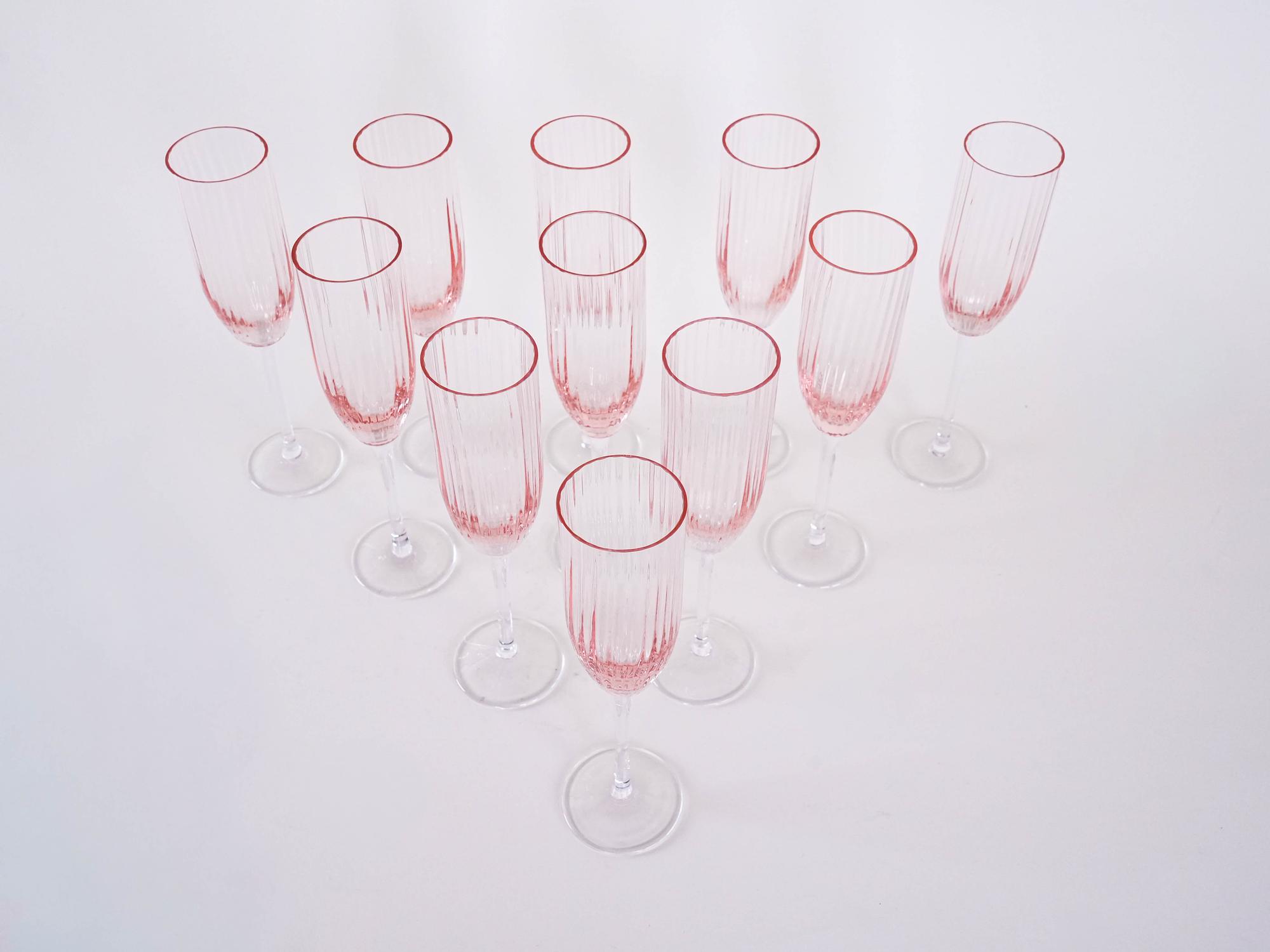 Prosecco-Gläser-Set Rosa 1970er Jahre 5