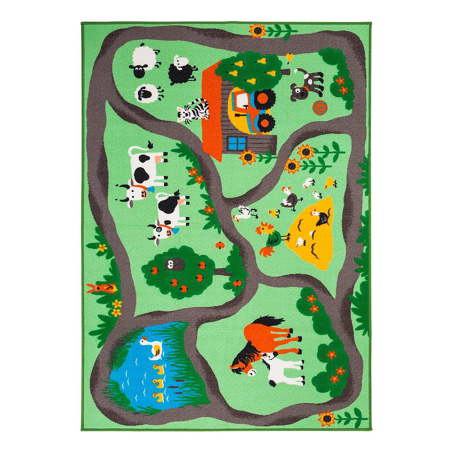 Kinderteppich Bauernhof Mehrfarbig 1