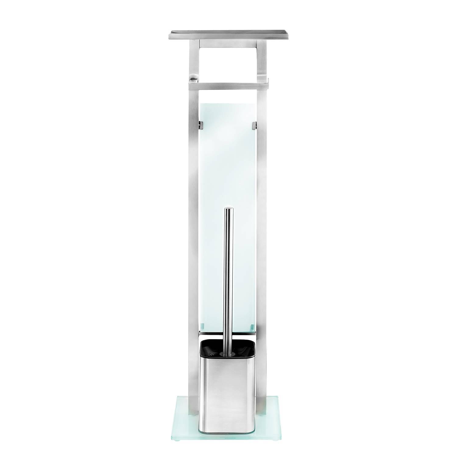 WC-Garnitur Debar Edelstahl Rostfrei Glas Weiß 2