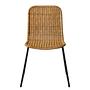 2x Esszimmerstuhl Vuna Rattan Metall Natur Schwarz 4