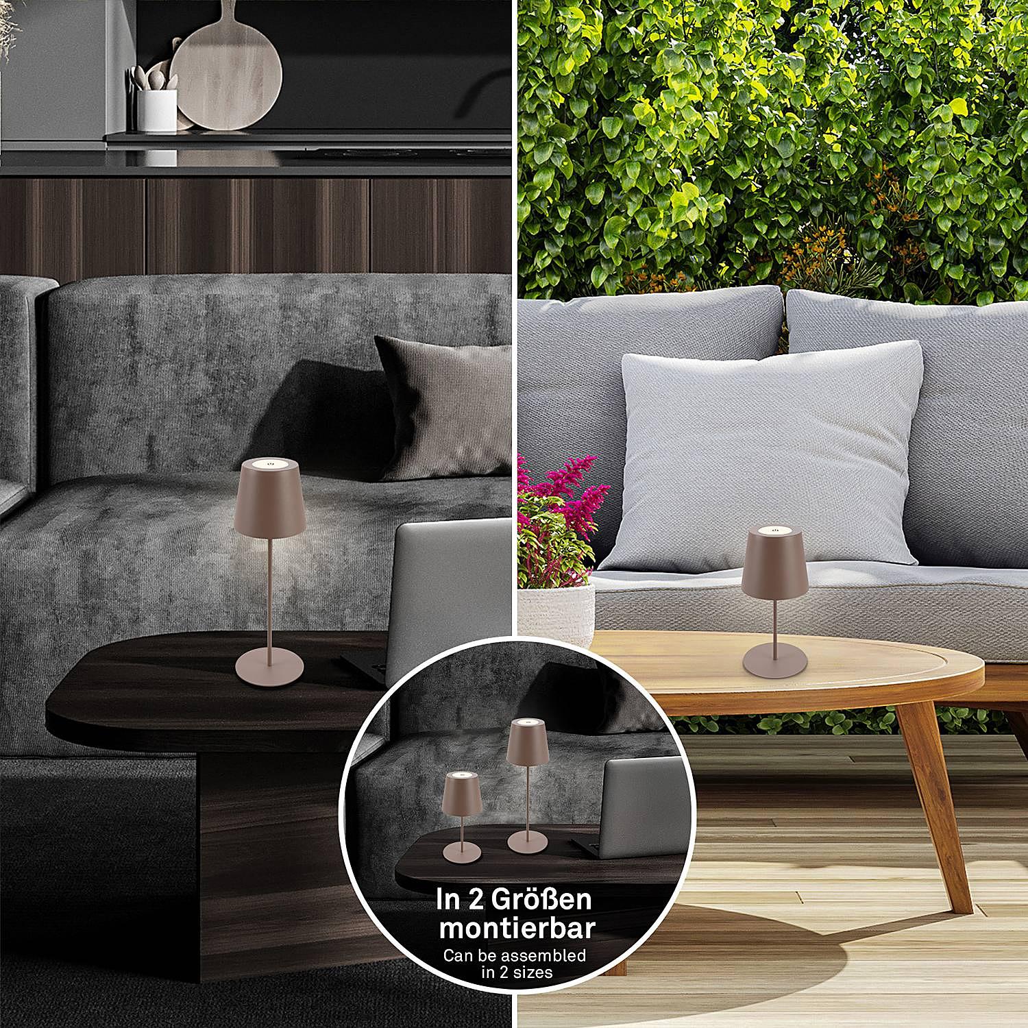 1-Flammig LED Table Lamp Tyli Aluminum Brown 1