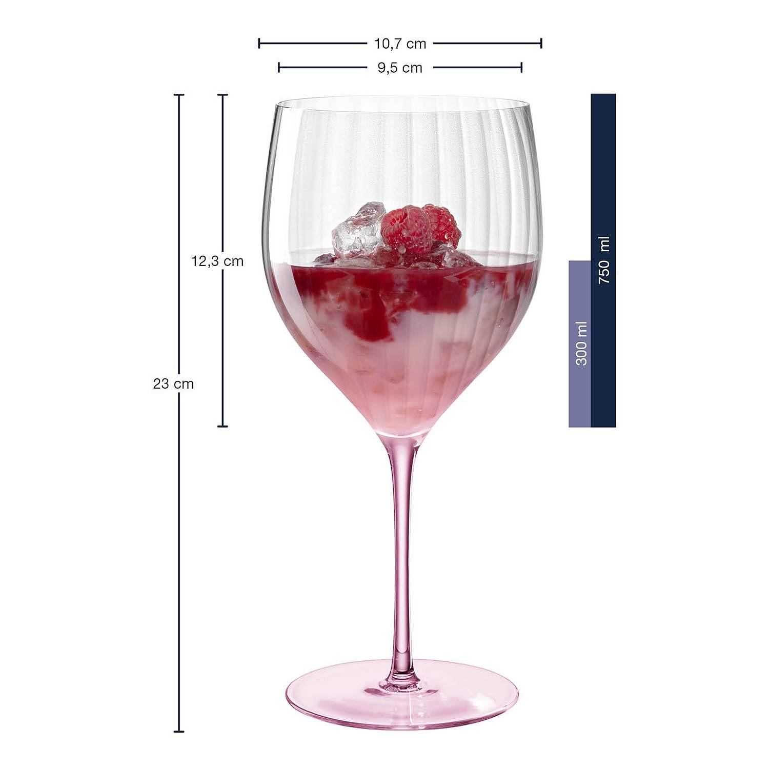 Cocktail glass Poesia set of 6 crystal glass pink 4