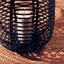 Mataram Kleine Schwarze Naturrattan Laterne
 3