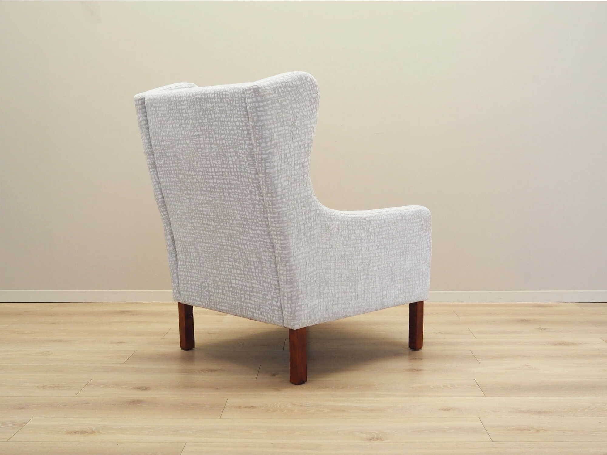 Vintage armchair textile wood grey 1960s 6