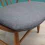 Vintage armchair beech fabric brown 1960s 8