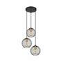 Pendant lamp 3-light metal black gold 2