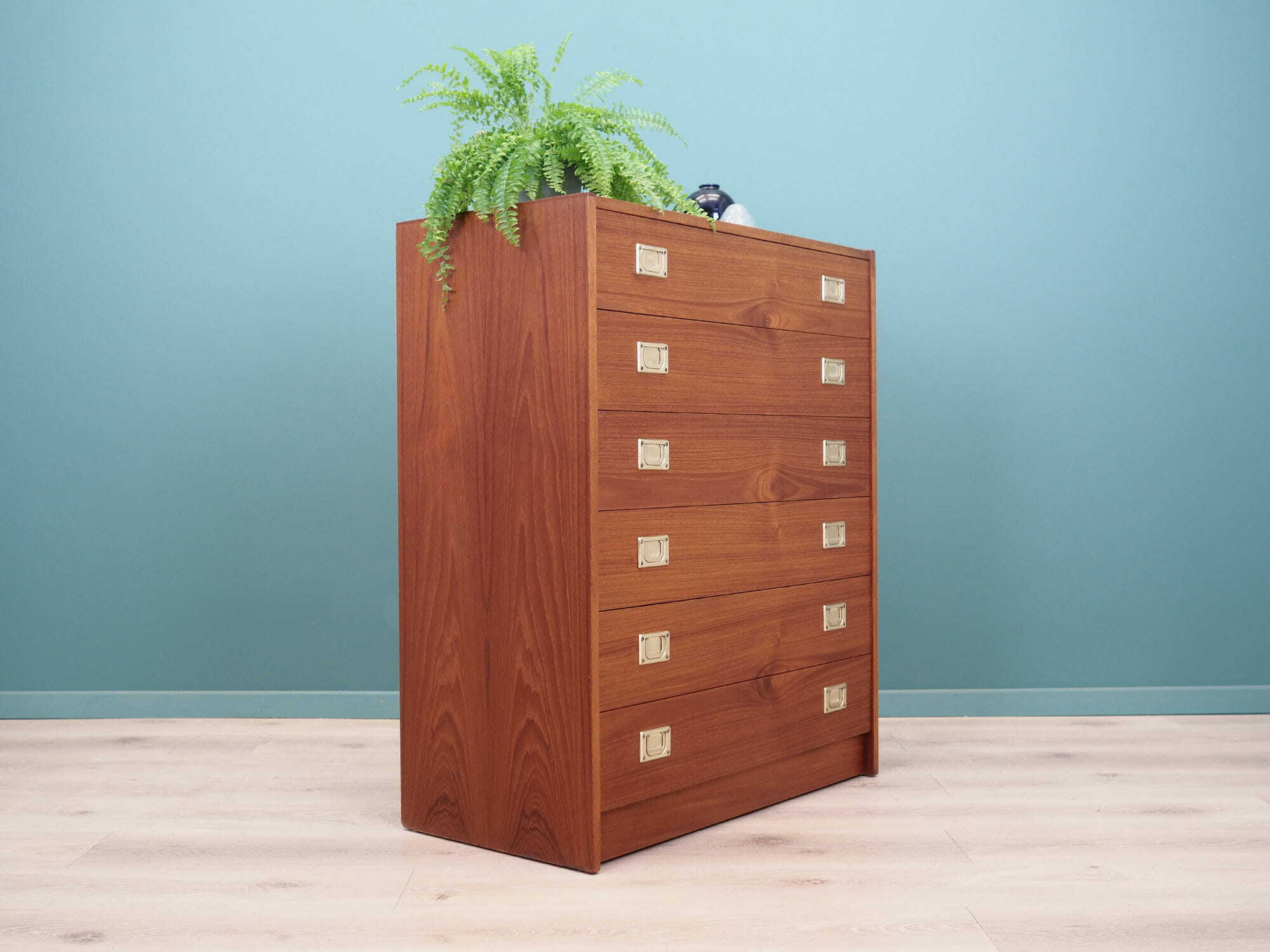 Vintage chest of drawers cherry wood brown 1970s 3