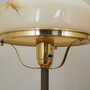 Vintage Tischlampe Glas Metall Gold 1970er Jahre 3