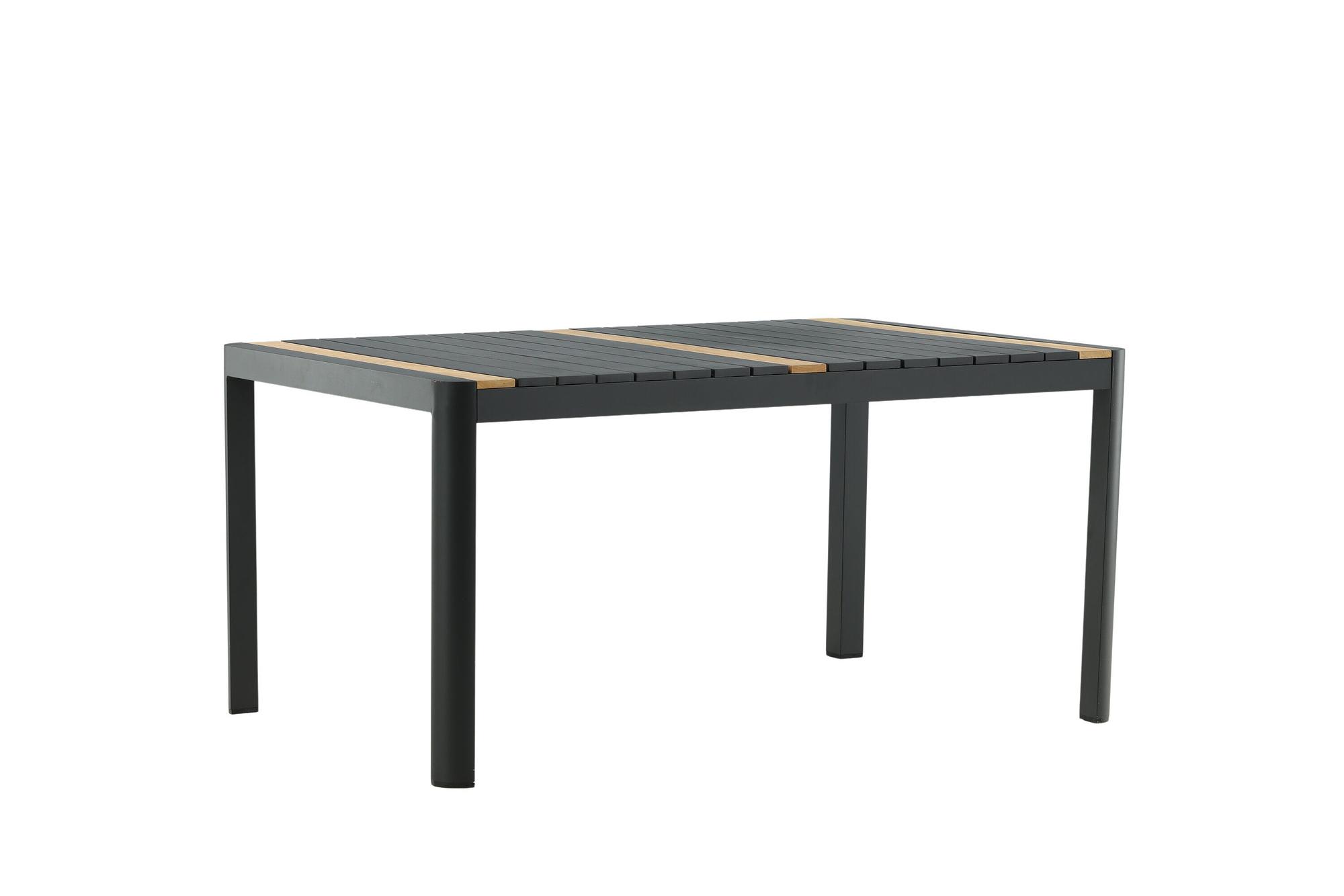 Togo Esstisch Aluminium Teak Schwarz 2