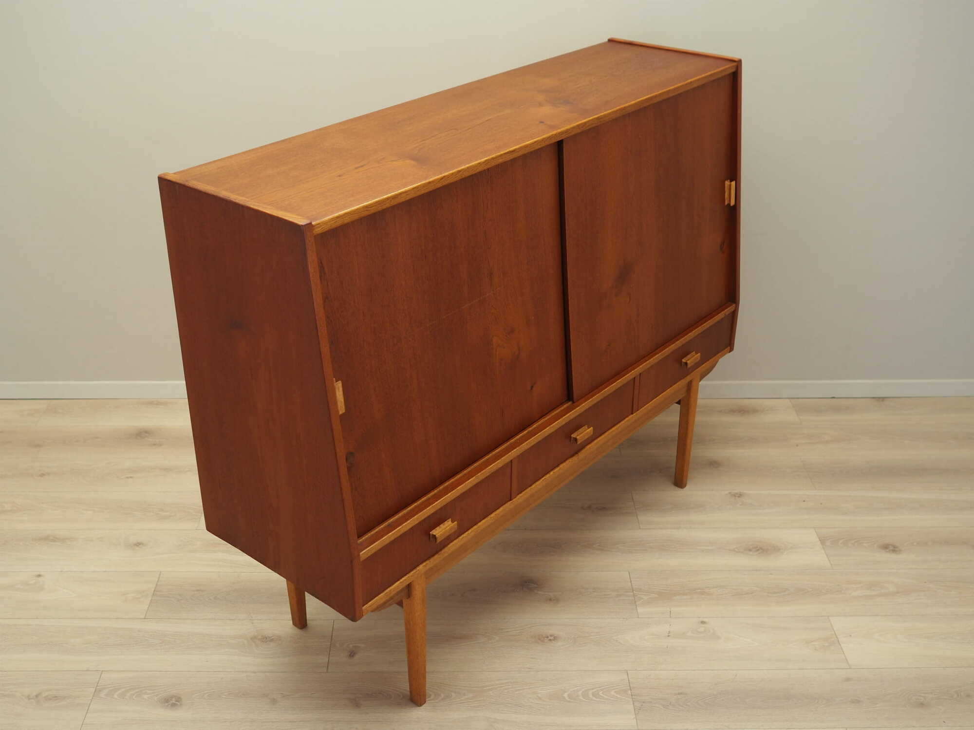 Vintage Highboard Teakholz Braun 1960er Jahre 6