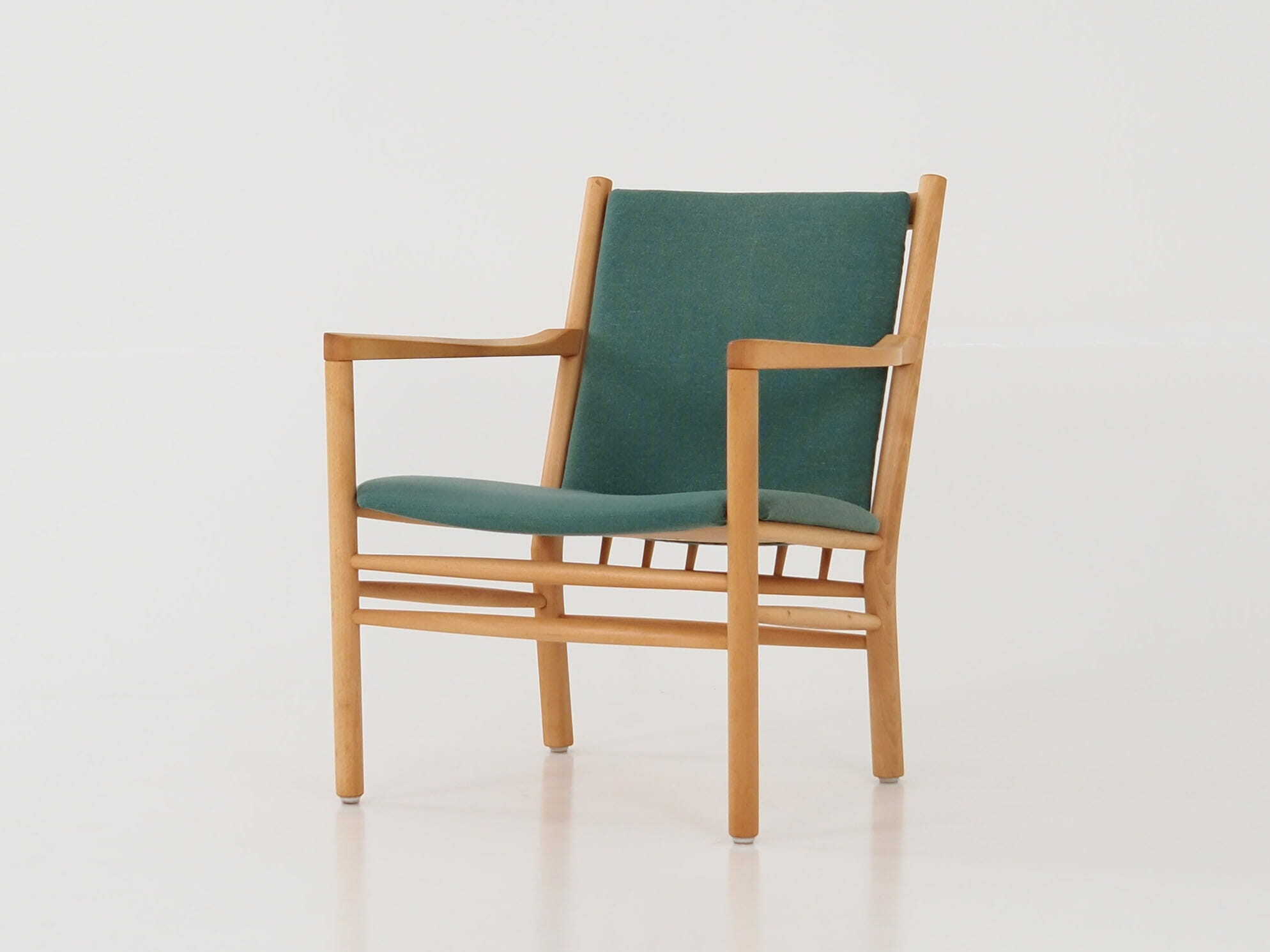 Vintage chair Beech wood Green 1970s 2