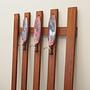 Teak wall coat rack 1970s 4