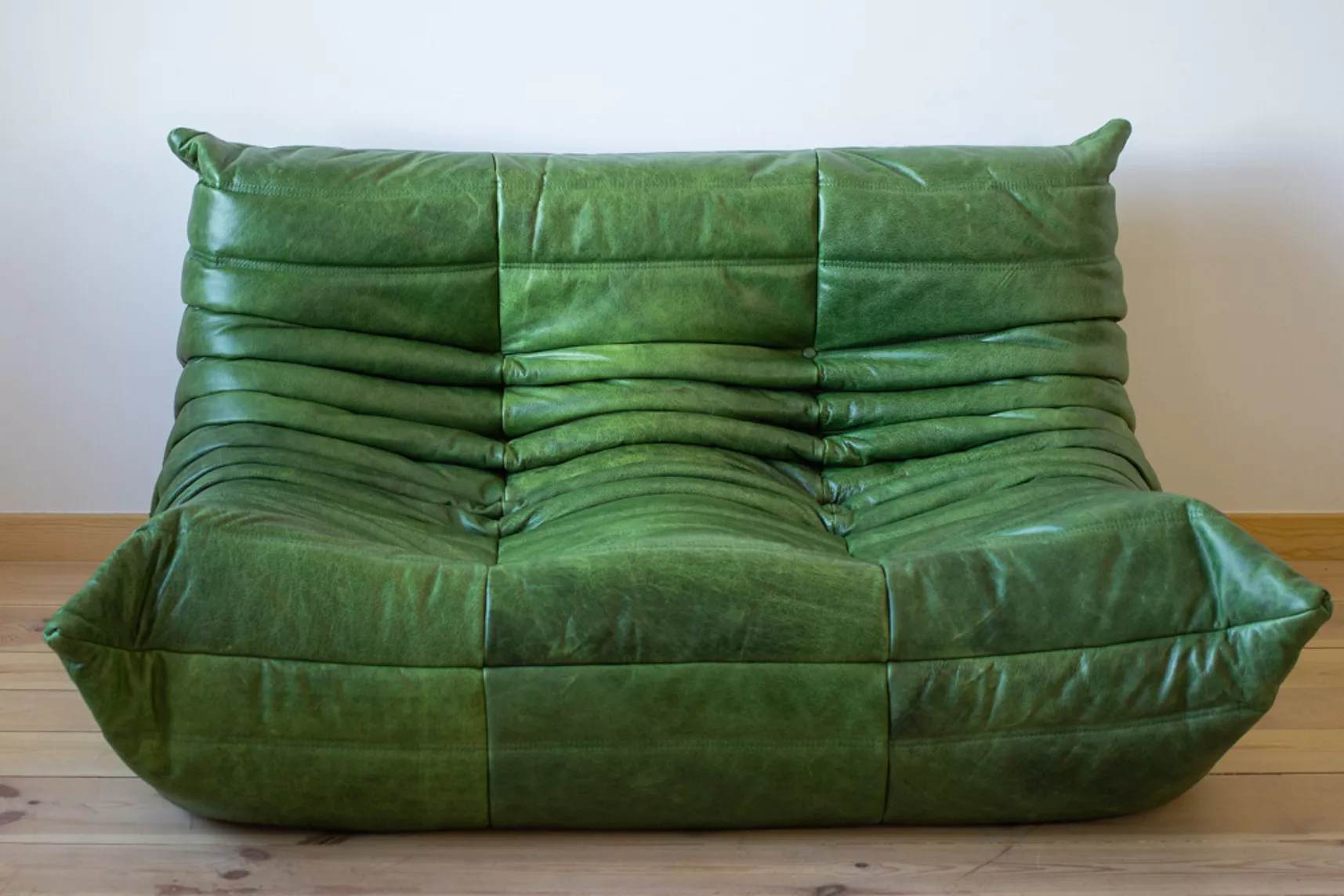 Togo Lounge Set 3 pezzi Pelle Pull-Up Verde 4