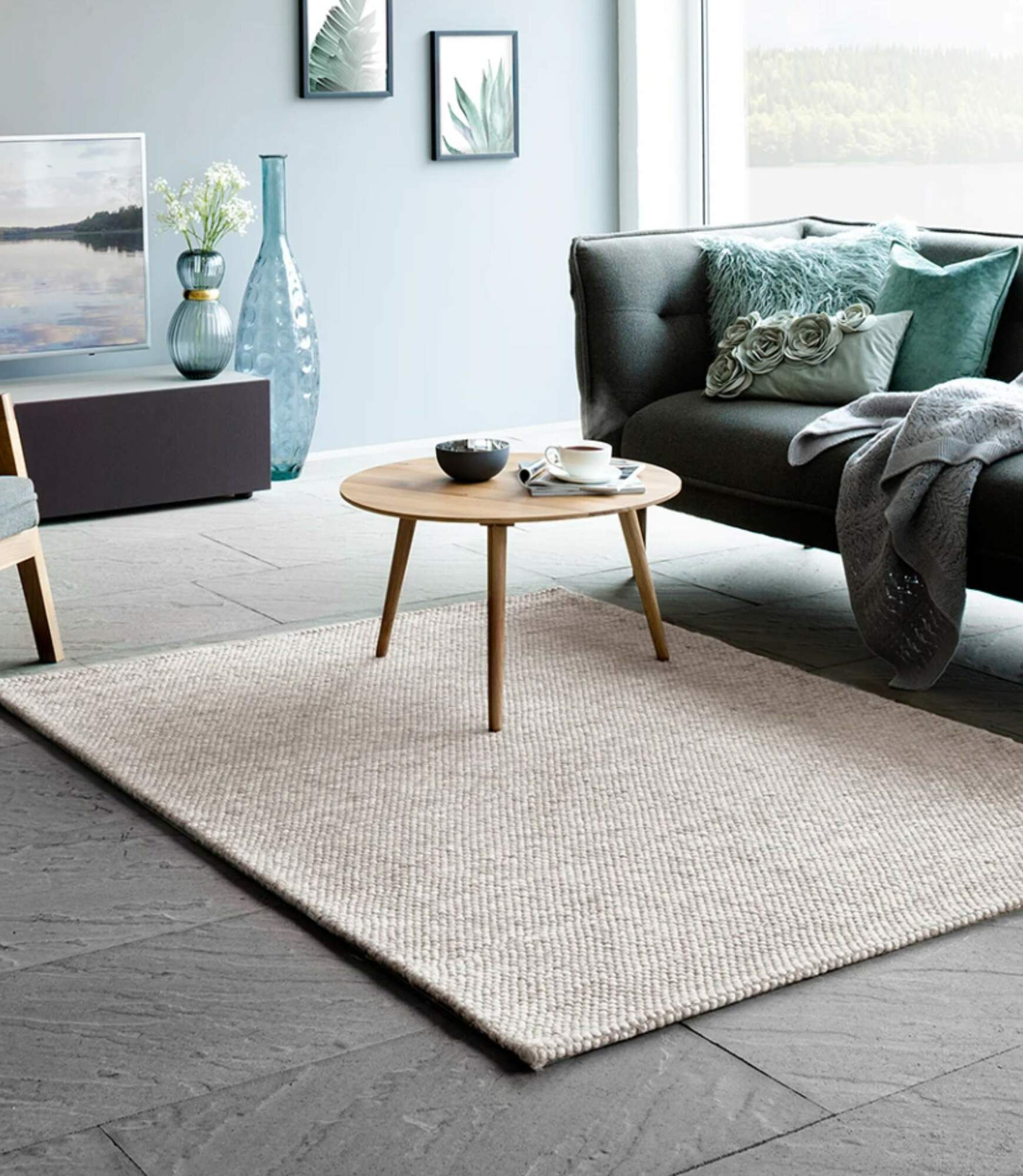 Teppich Mischgewebe Schwedisch Weiß 140 x 200 cm 4