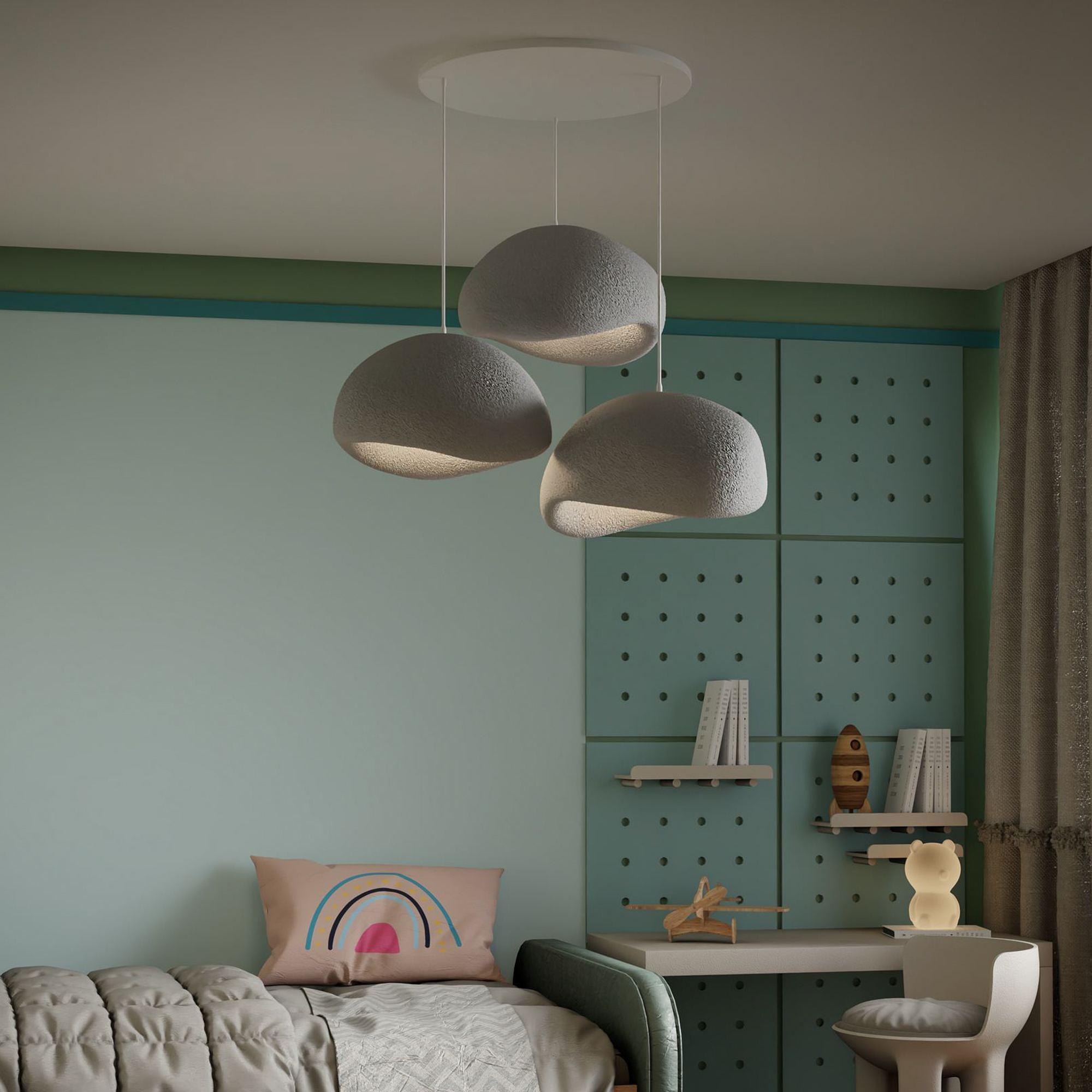 3-Flammig Wabi Sabi Haze & Hues Pendelleuchte Beton Grau 2