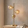 Table lamp Ilumo 3-light colored glass gold 0