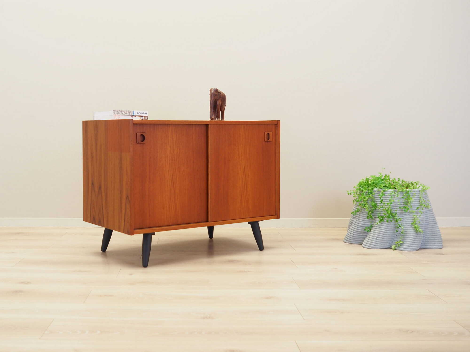 Vintage cabinet Teak wood brown 1970s 5