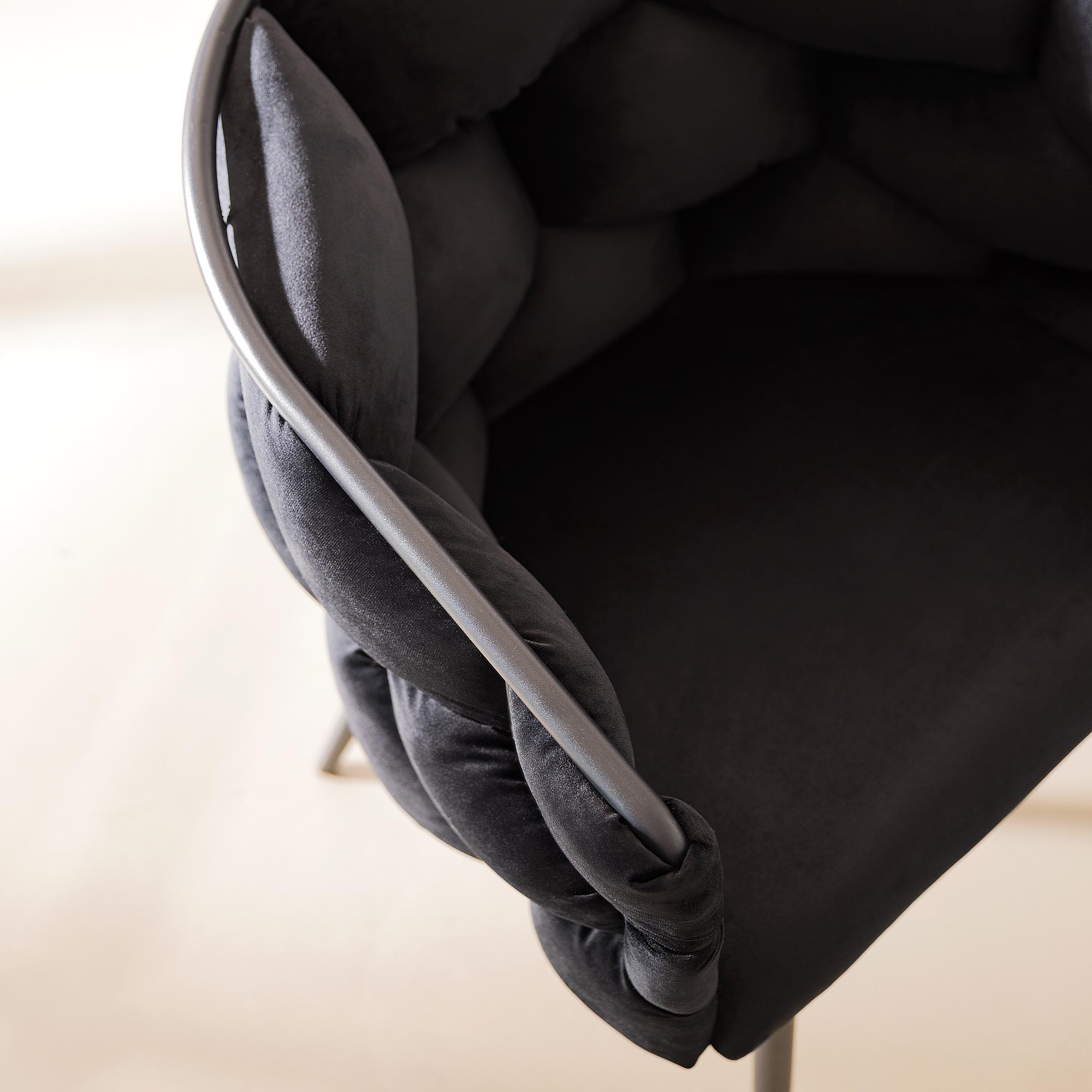 Armlehnenstuhl OMAK Samt Eisen Schwarz 4