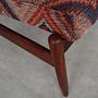 Vintage chair Teak wood Textile Multicolor 1970s  10