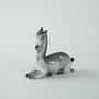 Ceramic fawn figure Grey 1970s 4