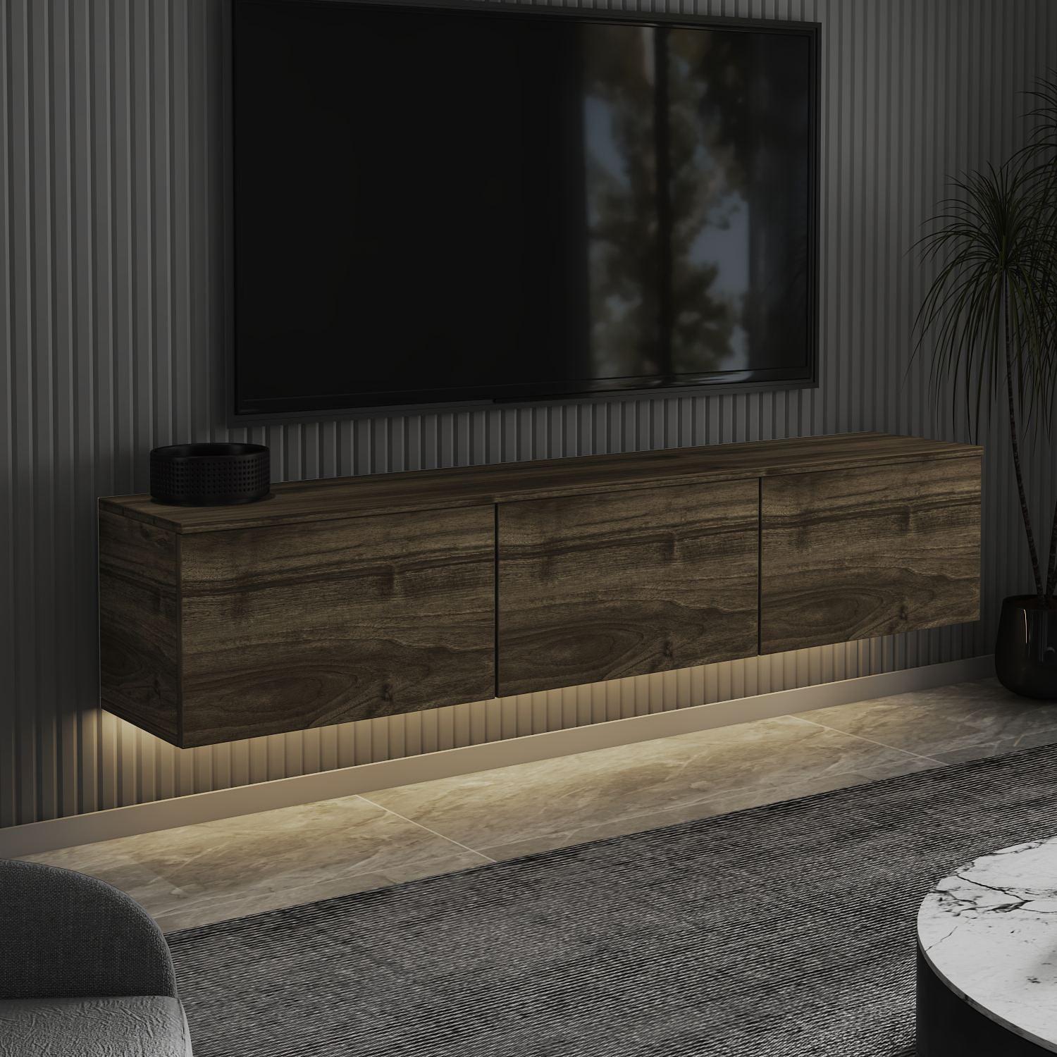 Neon TV Stand Walnut 4