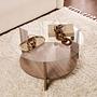 Clara Coffee table Walnut Transparent Ø75cm 3