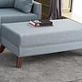 Bella Sofa Récamiere Links mit Hocker Blau 2