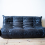 Togo Sofa 3-Sitzer Pull-Up-Leder Schwarz 0