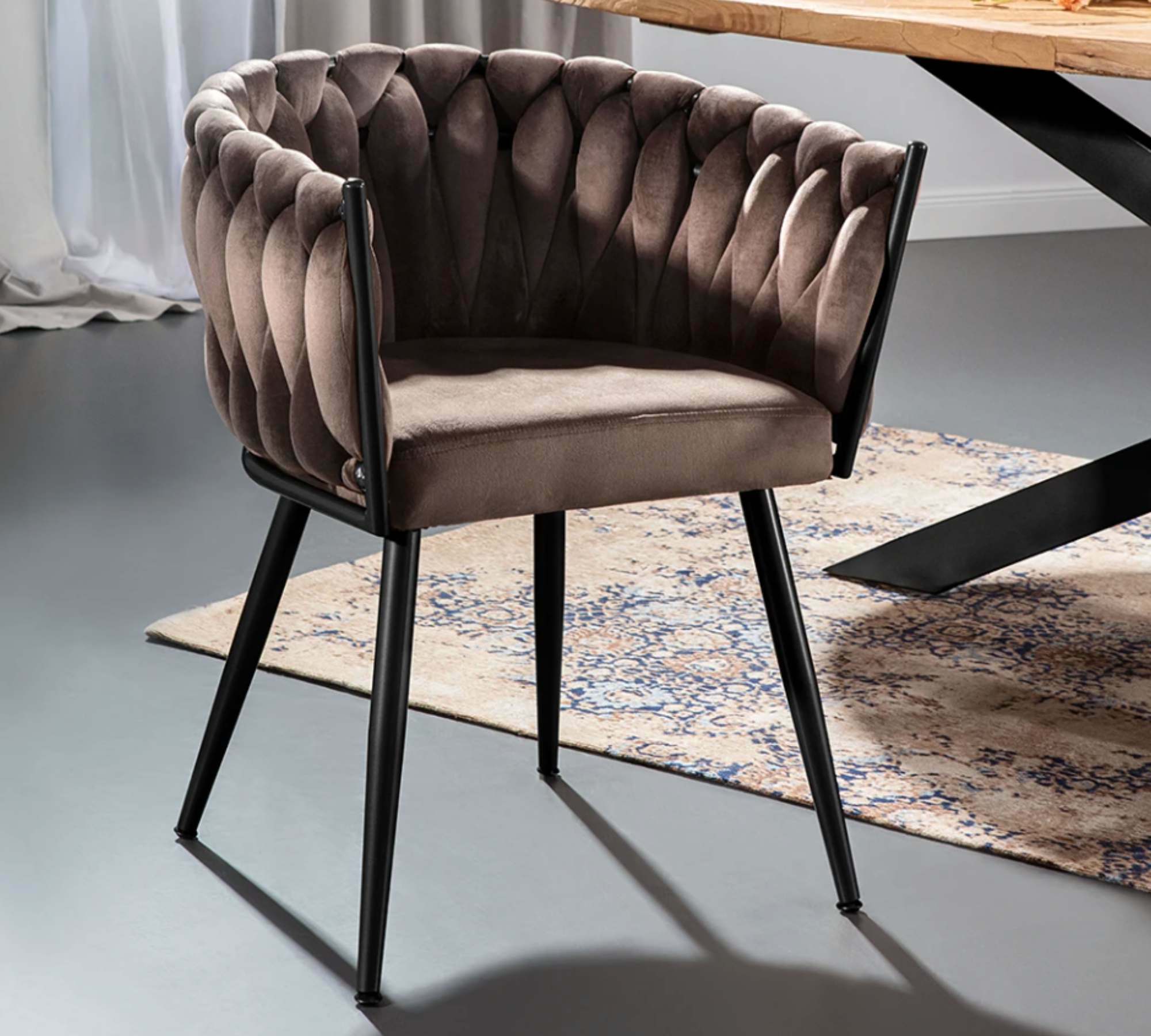 Armchair Velvet Iron Brown 2