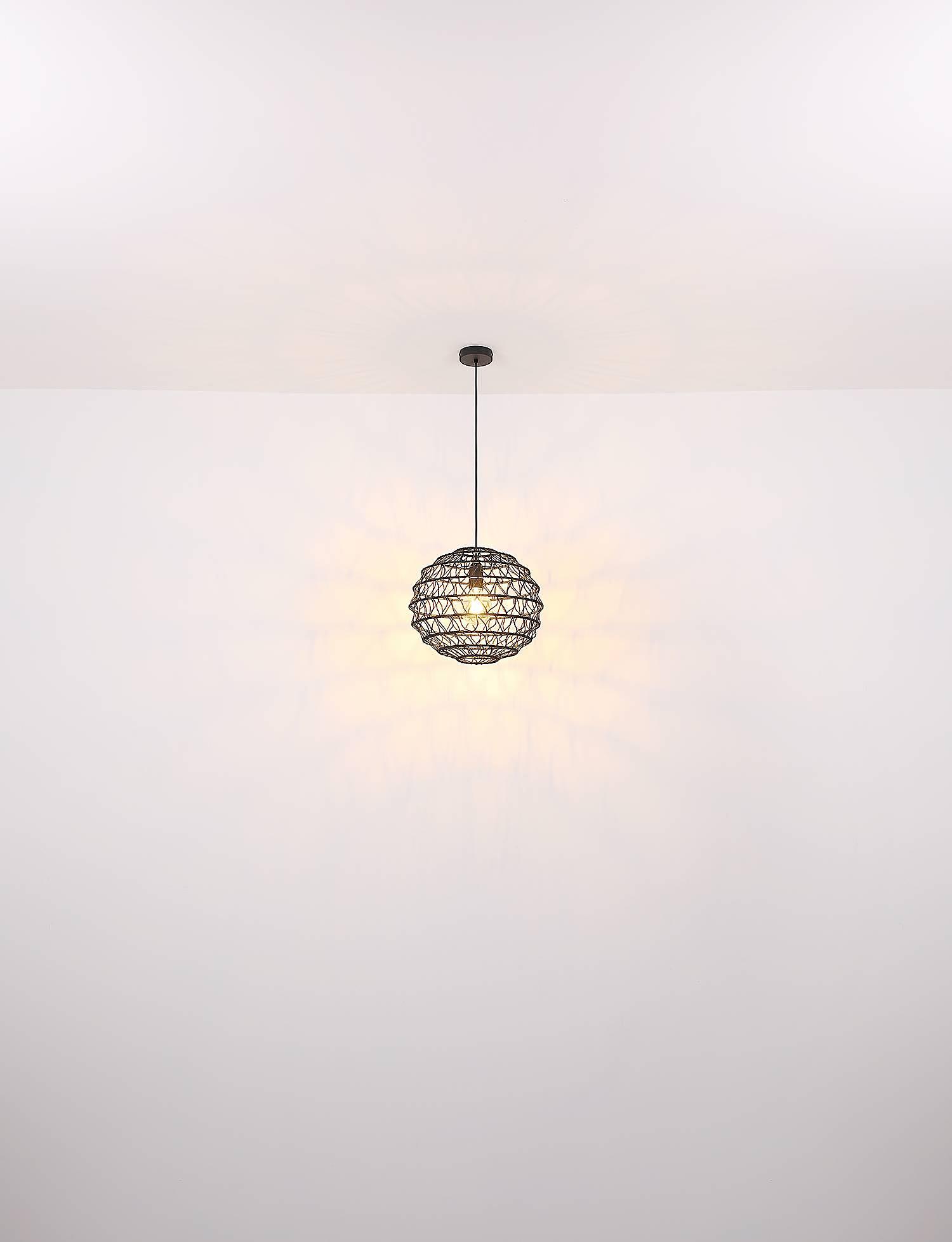 1-Light Rivard Pendant Light Paper Iron Black ⌀59cm 4