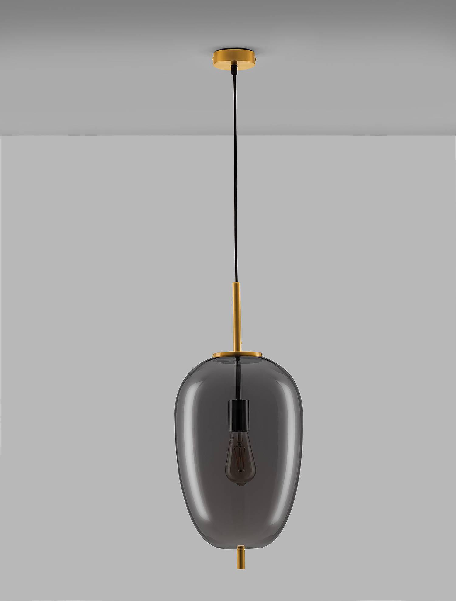 Lato Typ G Pendelleuchte Rauchglas Aluminium 1-flammig 2
