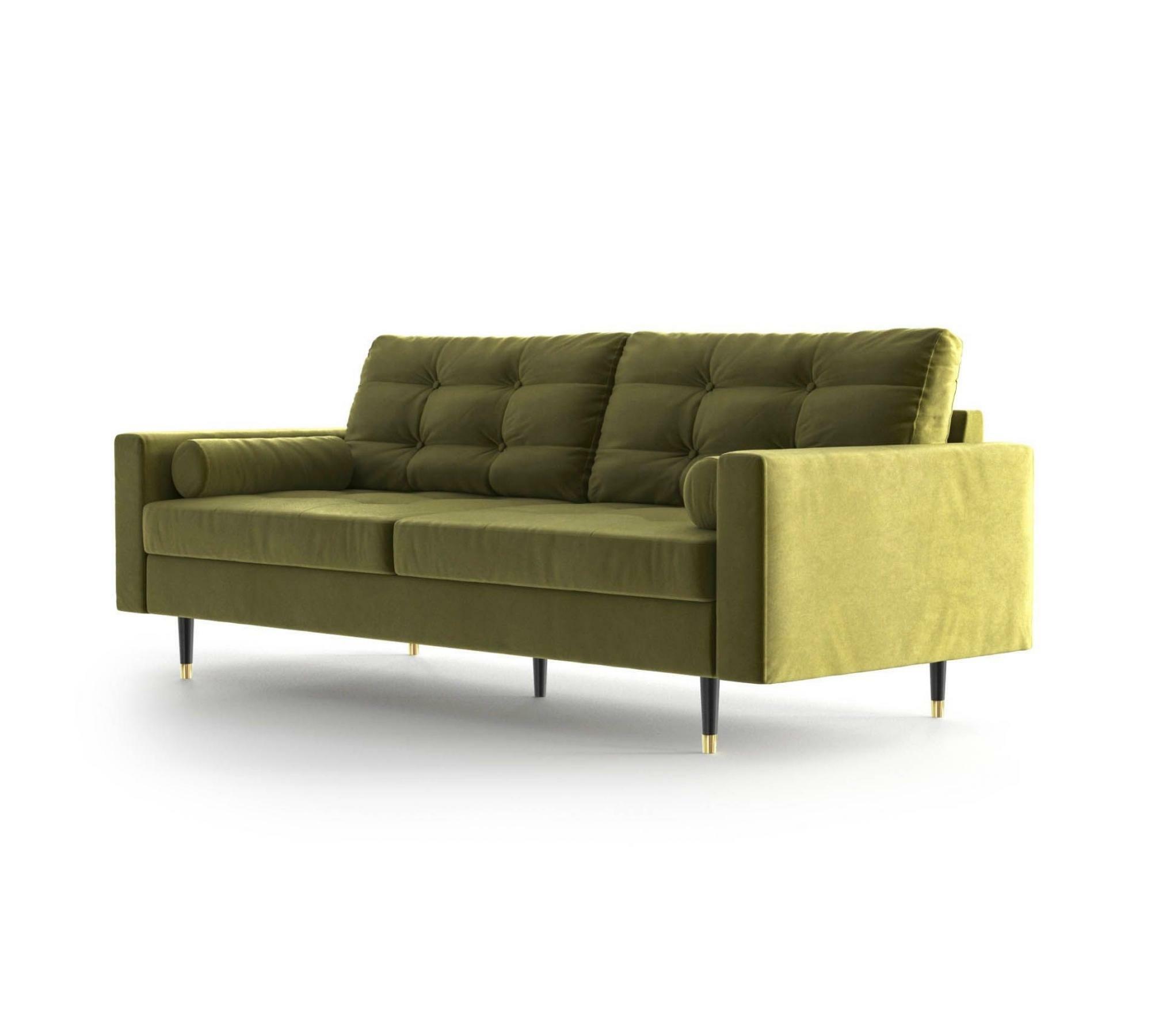 3-Sitzer-Sofa Aldo Samt Grün 1