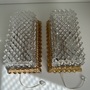 2x Wandleuchte Glas Metall Gold 0