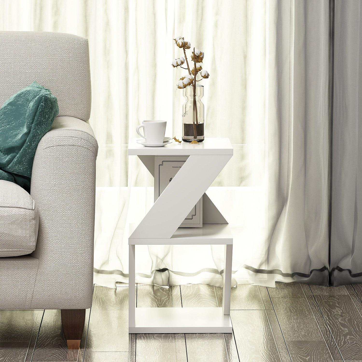 Albeni Side Table Wood Veneer White 3