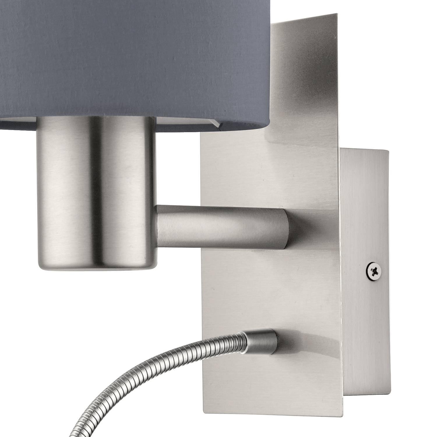 LED-Wandleuchte Pasteri Mischgewebe Stahl Grau 4